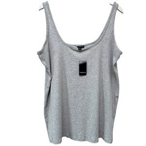 TORRID Tank Top Plus Size 3X (Torrid 3) Heather Gray Ribbed Knit NWT